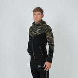 Camouflage hoodie zipper army green