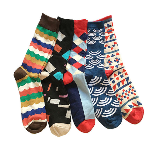 5 Cotton men sock long colorful socks