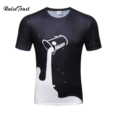 Men/Women T-shirt 3D Printing Creative Drained Milk