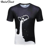 Men/Women T-shirt 3D Printing Creative Drained Milk