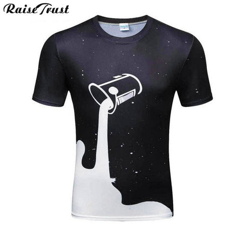 Men/Women T-shirt 3D Printing Creative Drained Milk